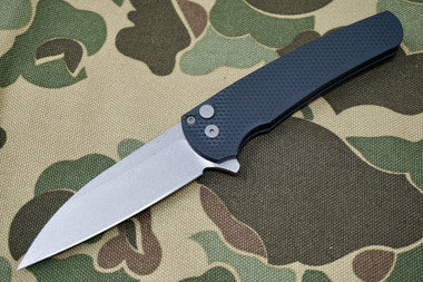 PRO-TECH Malibu Textured Black Wharncliffe Flipper