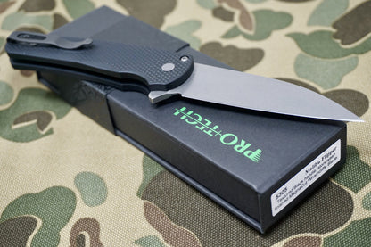 PRO-TECH Malibu Textured Black Wharncliffe Flipper