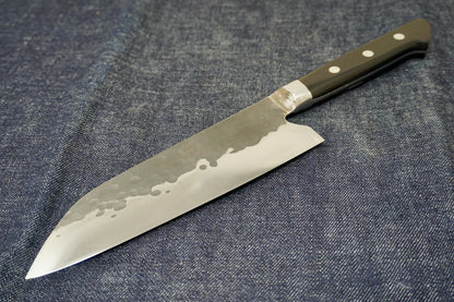 Teruyasu Fujiwara Denka Santoku - Polished w/ Custom Saya