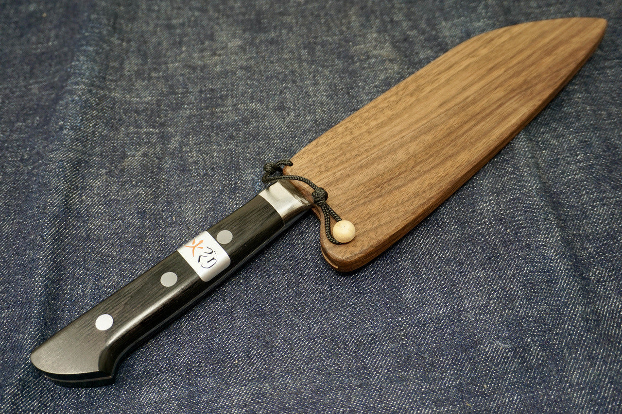 Teruyasu Fujiwara Denka Santoku - Polished w/ Custom Saya