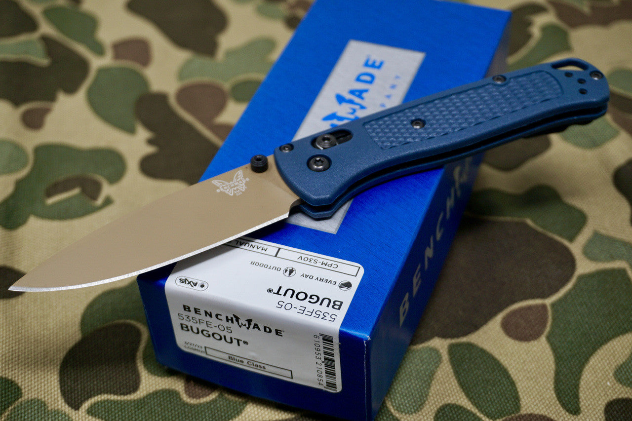 Benchmade Bugout Crater Blue Folding Knife 535FE05