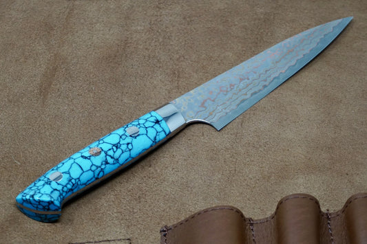 Saji Turquoise Rainbow VG10 Petty Knife 130mm