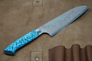 Saji Turquoise Rainbow VG10 Santoku