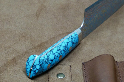 Saji Turquoise Rainbow VG10 Santoku