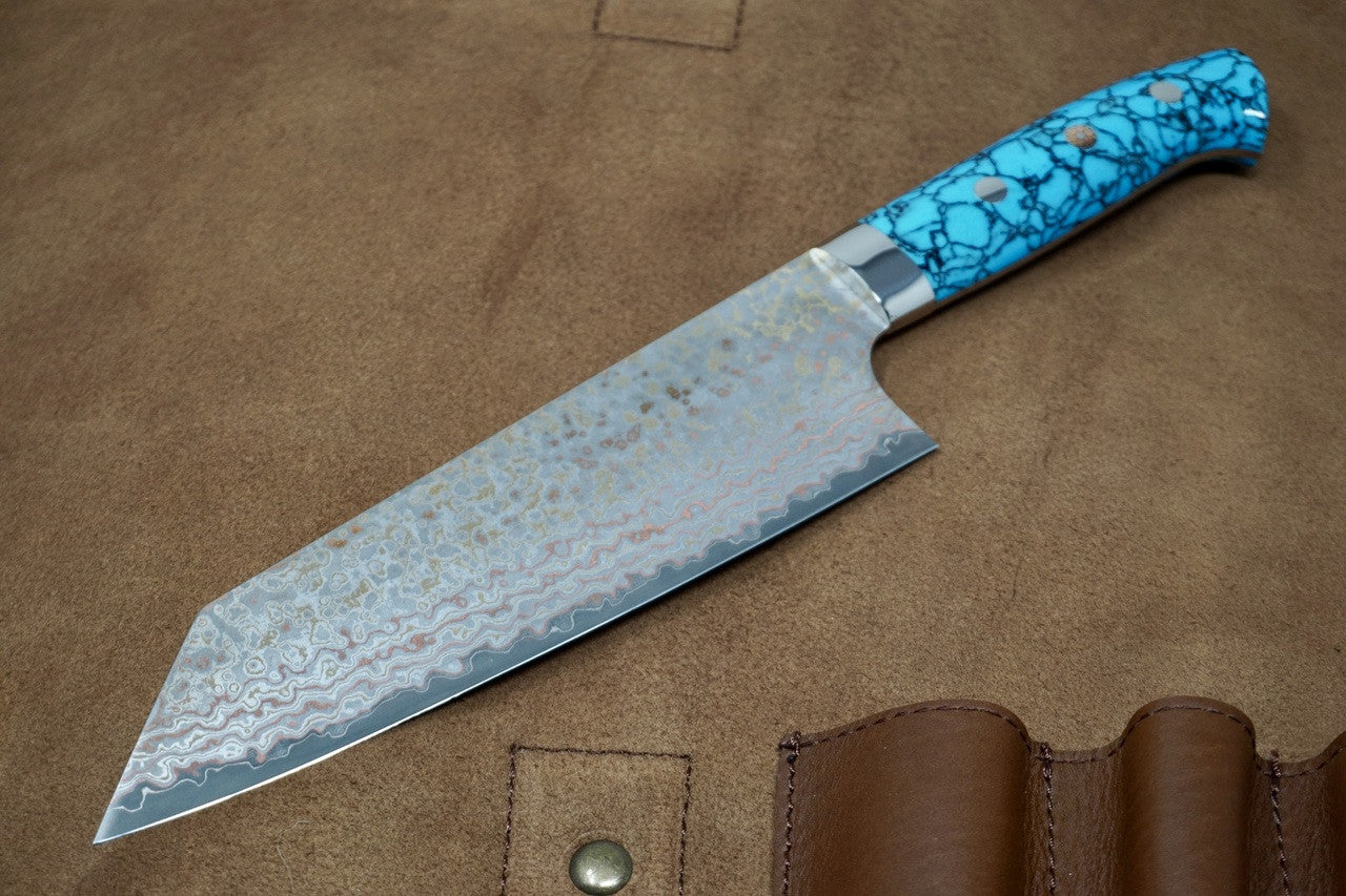 Saji Turquoise Rainbow VG10 Bunka