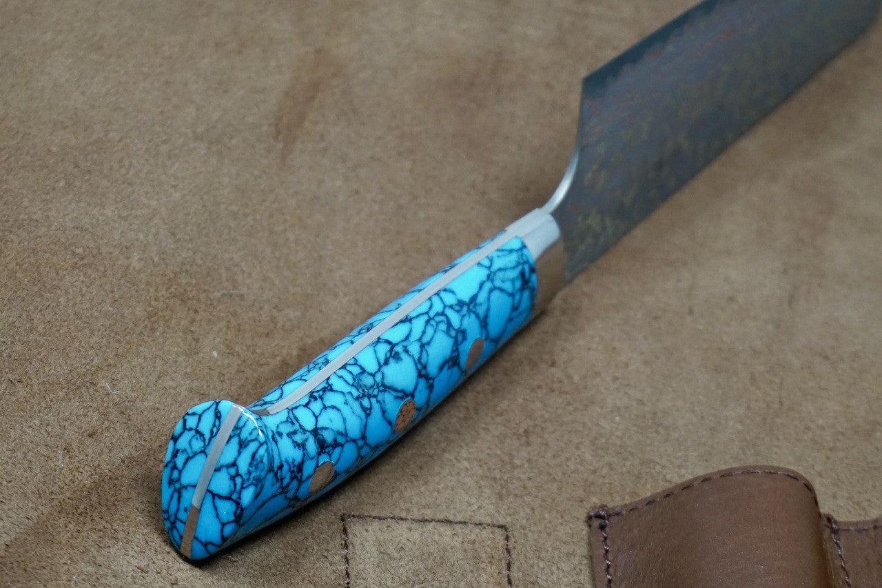 Saji Turquoise Rainbow VG10 Bunka