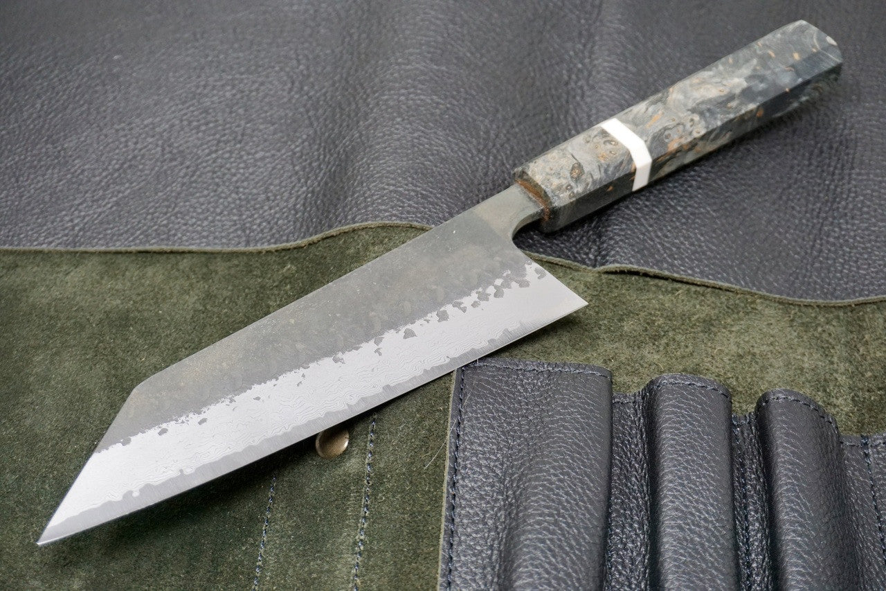 Hatsukokoro Shinkiro Damascus AS Bunka Knife - 165mm