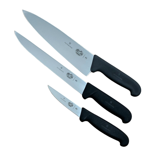 3 Piece Victorinox Fibrox Knife Set Chef Carving Paring