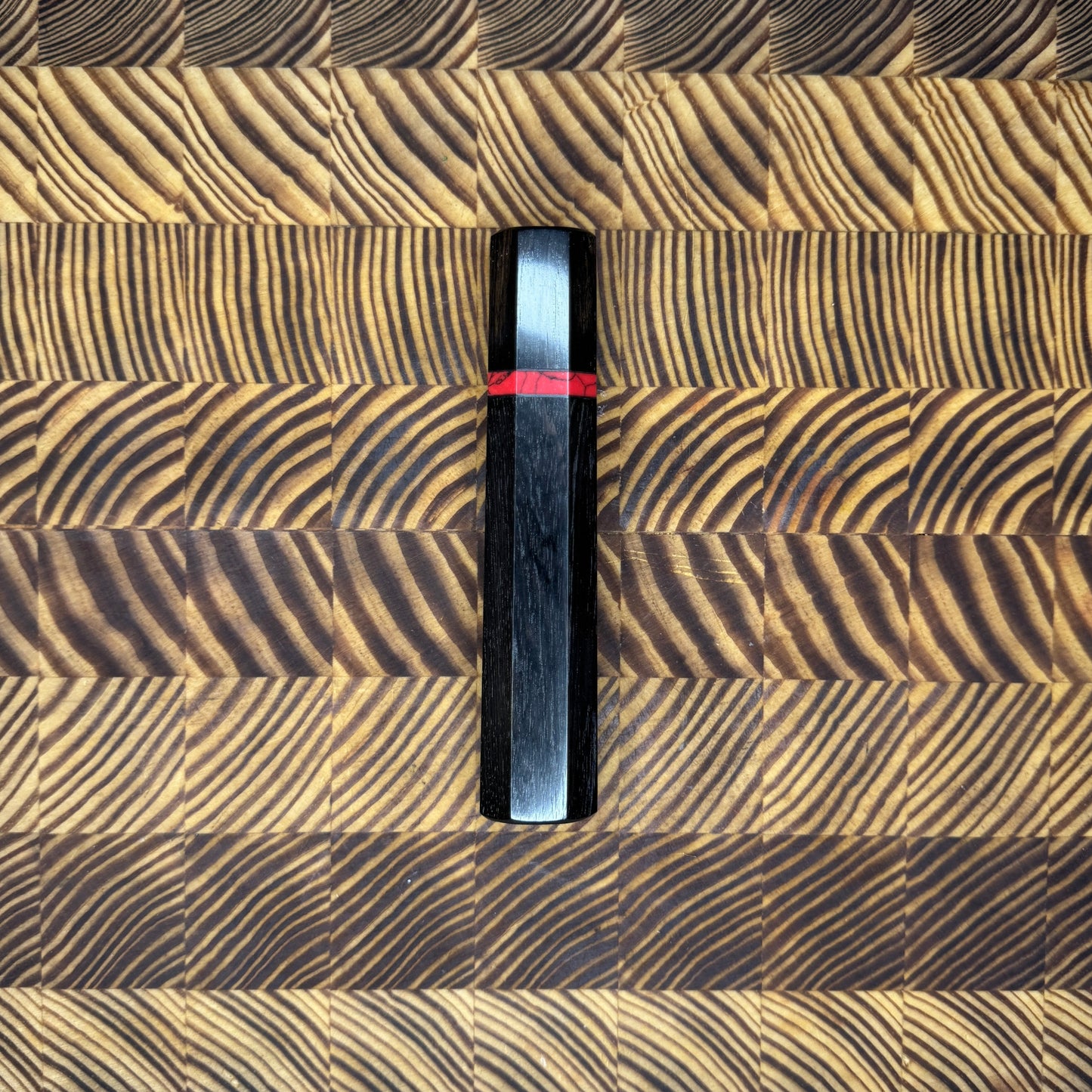 Ebony Wa Handle with Red Marble Spacer