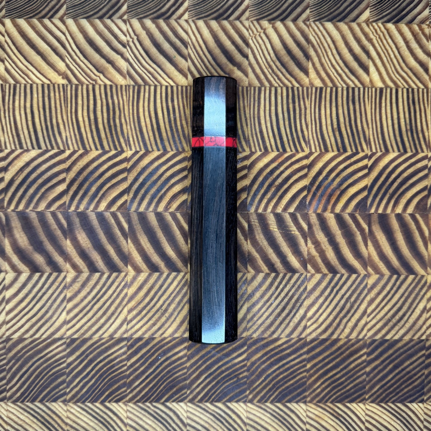 Ebony Wa Handle with Red Marble Spacer