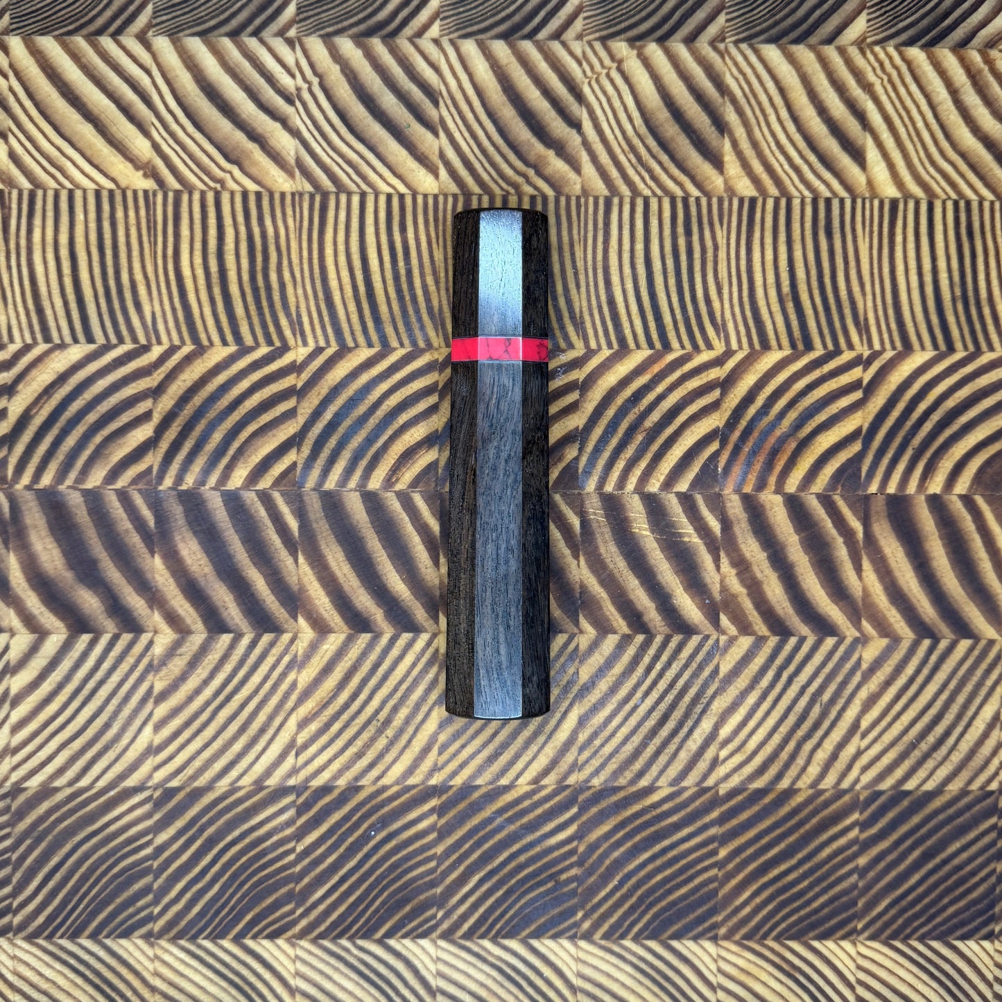 Ebony Wa Handle with Red Marble Spacer