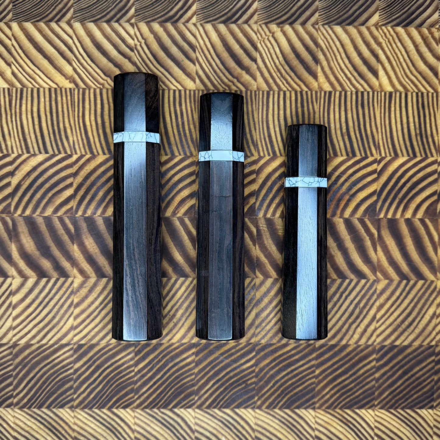 Ebony Wa Handle with Ivory Marble Spacer