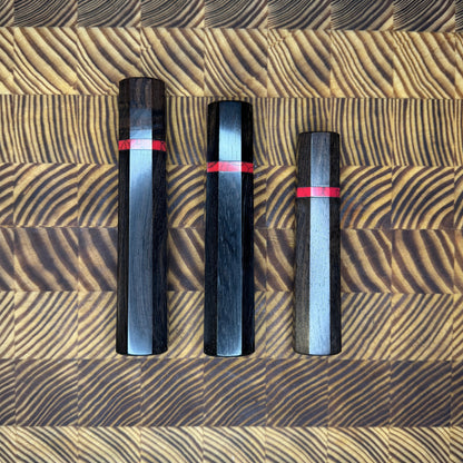 Ebony Wa Handle with Red Marble Spacer