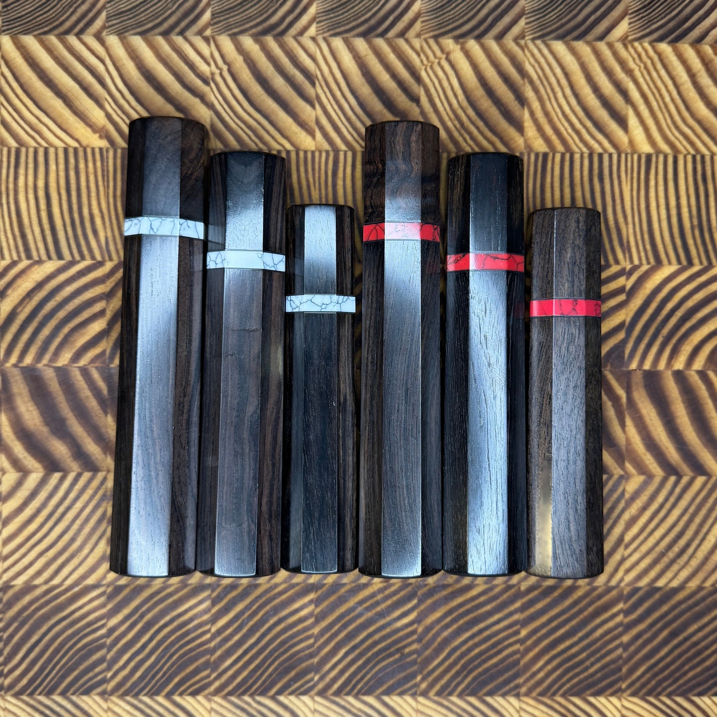 Ebony Wa Handle with Red Marble Spacer