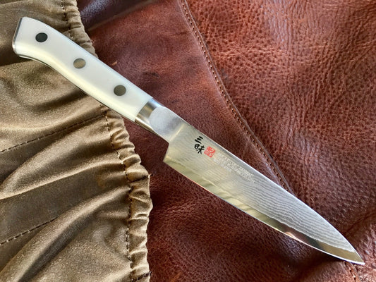 MCUSTA ZANMAI Petty Utility - 110mm Damascus Clad with Corian