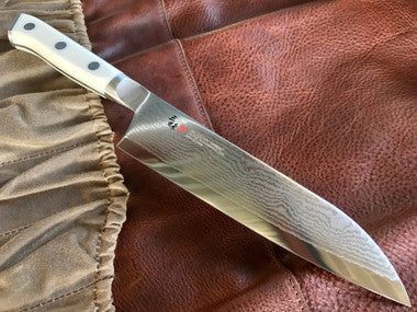 MCUSTA ZANMAI Santoku - Damascus Clad with Corian