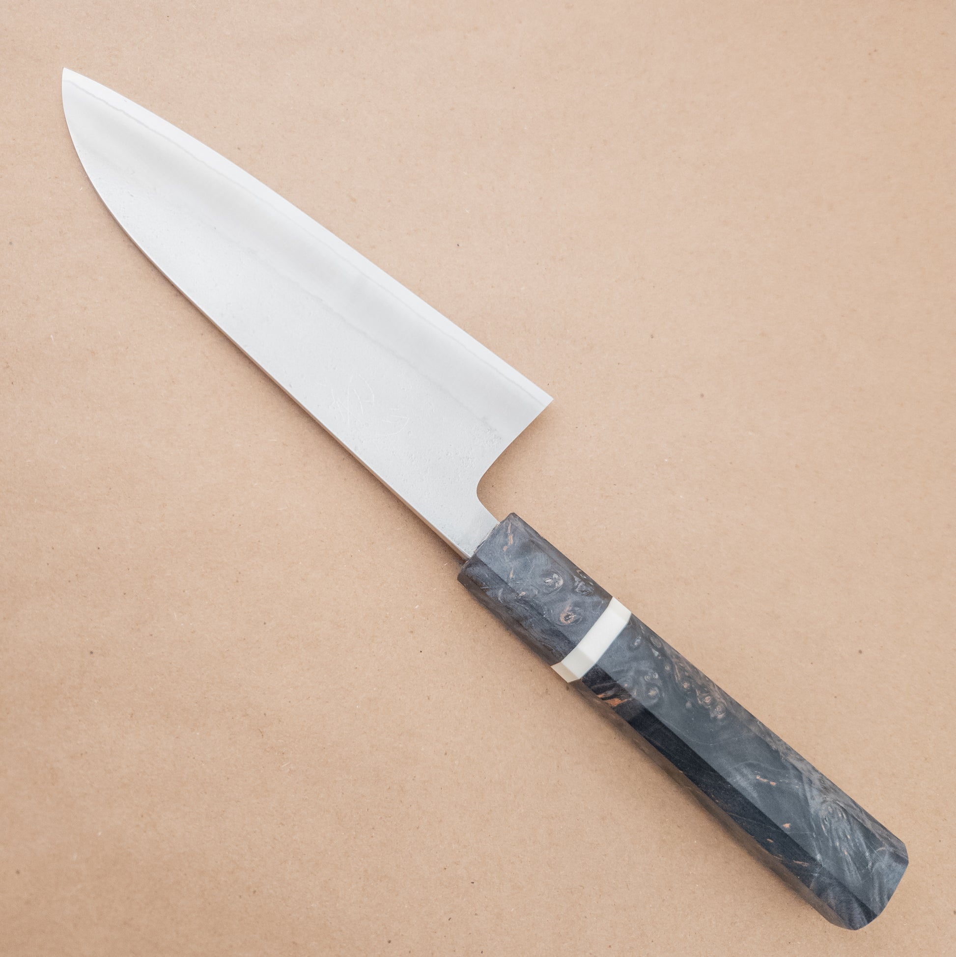 170mm Yoshikane Shirogami Nashiji Wa Santoku right side 