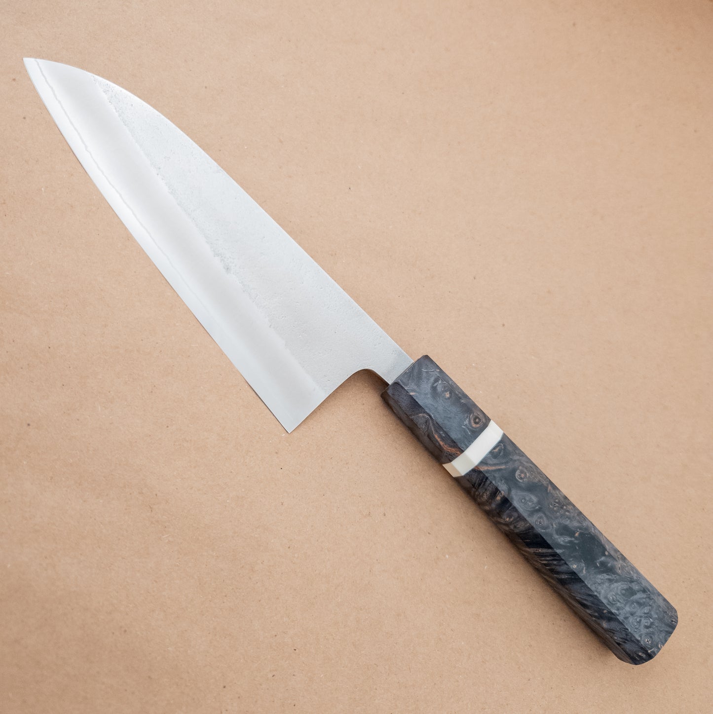170mm Yoshikane Shirogami Nashiji Wa Santoku left side