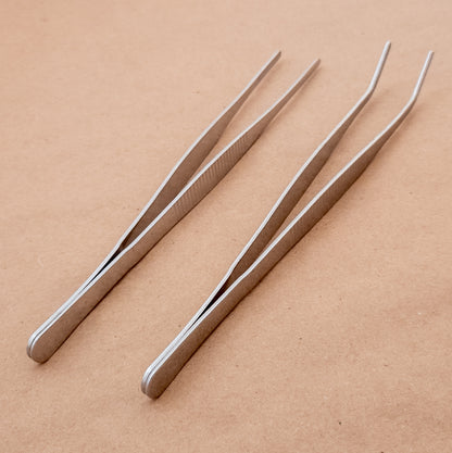 Stainless steel cooking tweezers