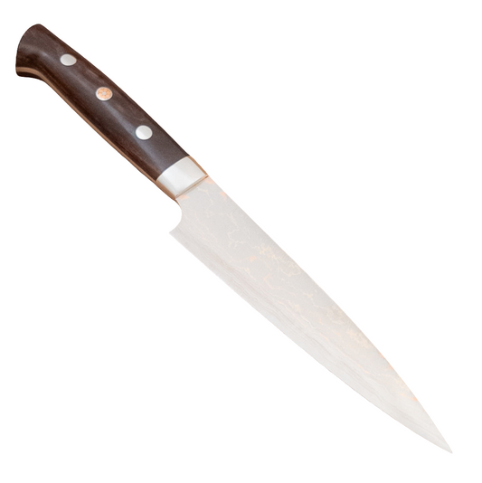 150mm Saji Aogami Rainbow Damascus Petty Utility Ironwood
