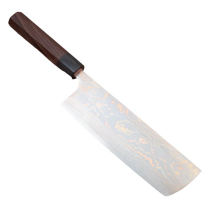 165mm Saji Aogami Rainbow Damascus Wa Nakiri