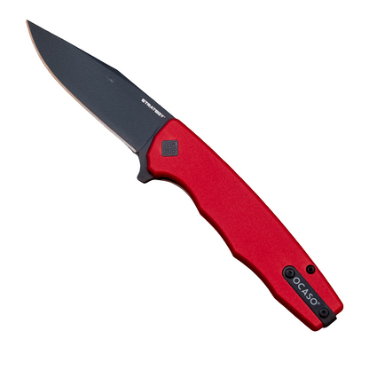 3.5" Ocaso Strategy D2 Red Aluminum Black PVD Flipper