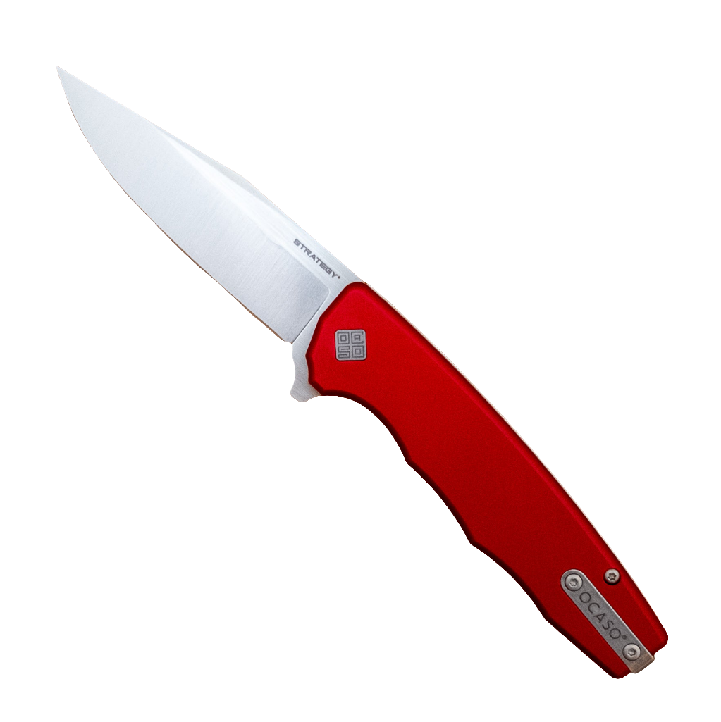 3.5" Ocaso Strategy D2 Red Aluminum Flipper