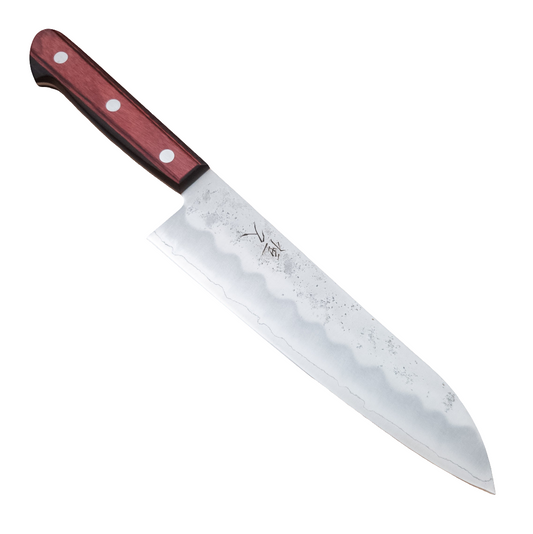 180mm Tsunehisa Ginsan Nishiji Santoku Red or Brown