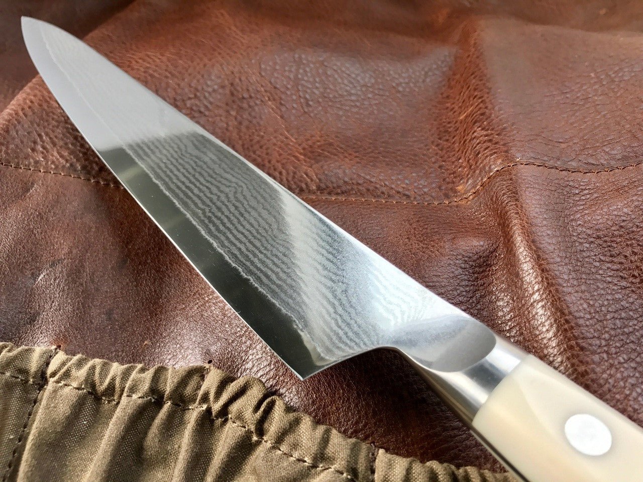 MCUSTA ZANMAI Sujihiki Slicing Knife 270MM - Damascus Clad with Corian Handle - District Cutlery