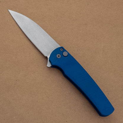 PRO - TECH Malibu Dragon Scale Blue Wharncliffe Flipper 5335BL - District Cutlery