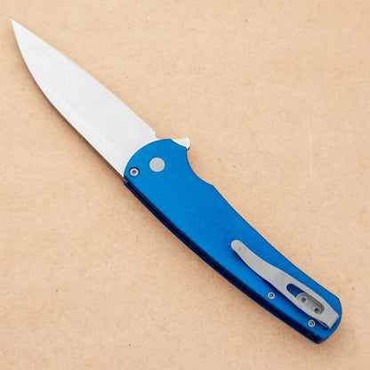 PRO - TECH Malibu Dragon Scale Blue Wharncliffe Flipper 5335BL - District Cutlery