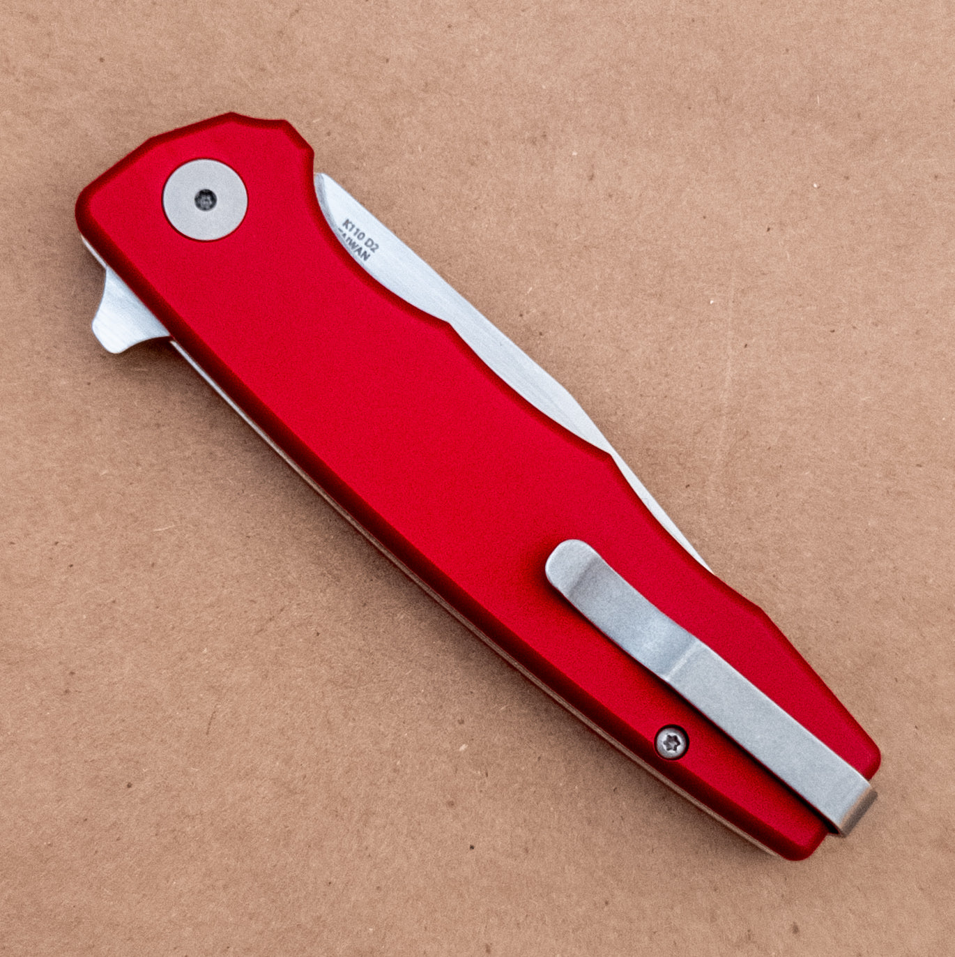 3.5" Ocaso Strategy D2 Red Aluminum Flipper