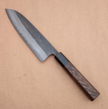 180mm Hatsukokoro Kumokage Damascus Aogami Wa Santoku