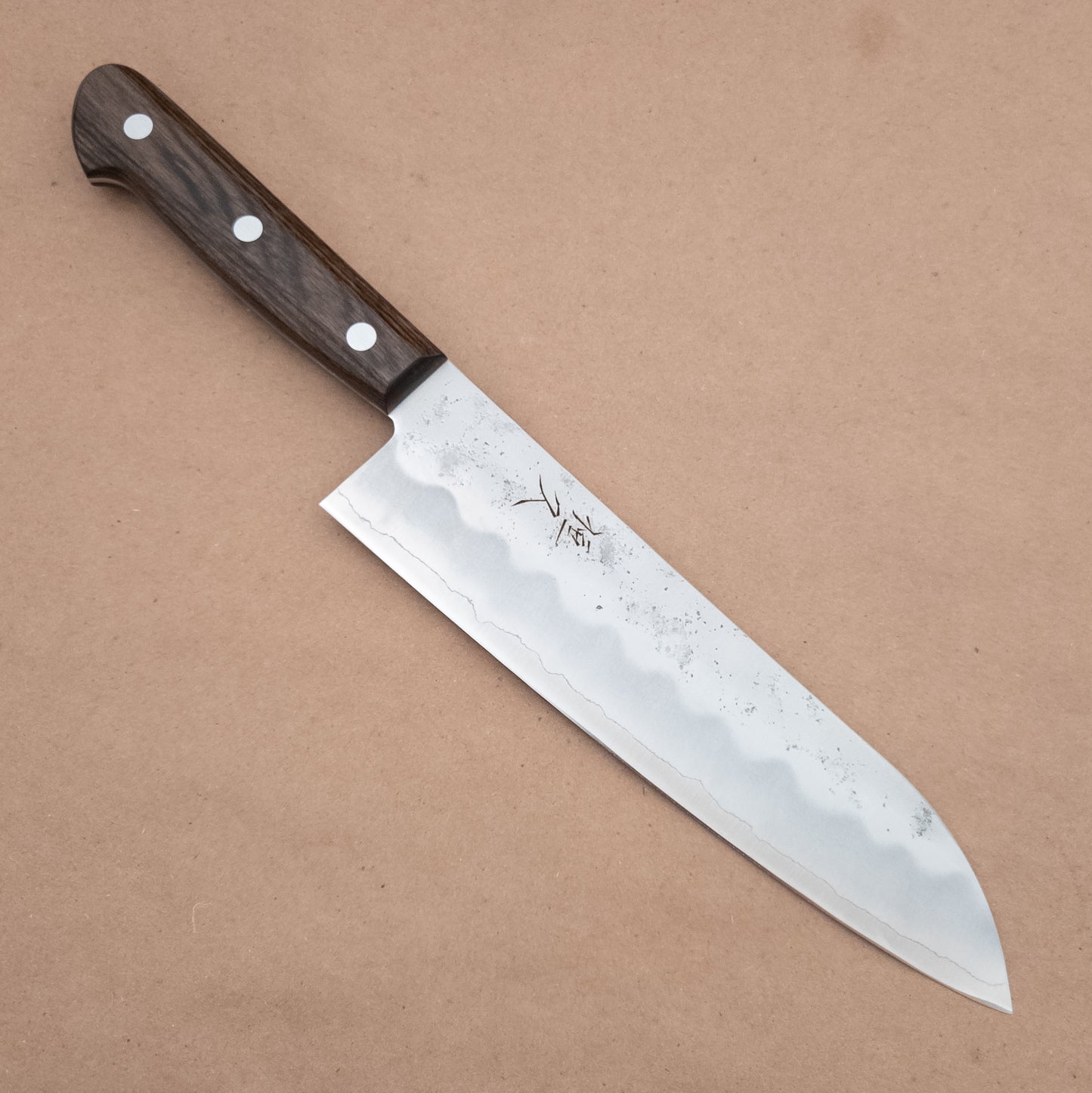 180mm Tsunehisa Ginsan Nishiji Santoku Red or Brown