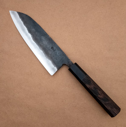 165mm Hatsukokoro Kurogane Aogami Wa Santoku ***REGRIND***