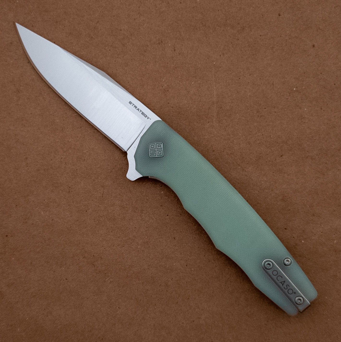 3.5" Ocaso Strategy D2 Jade G10 Satin Flipper