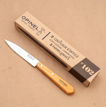 Opinel No.102 Carbon Steel Paring Knives (Set of 2)