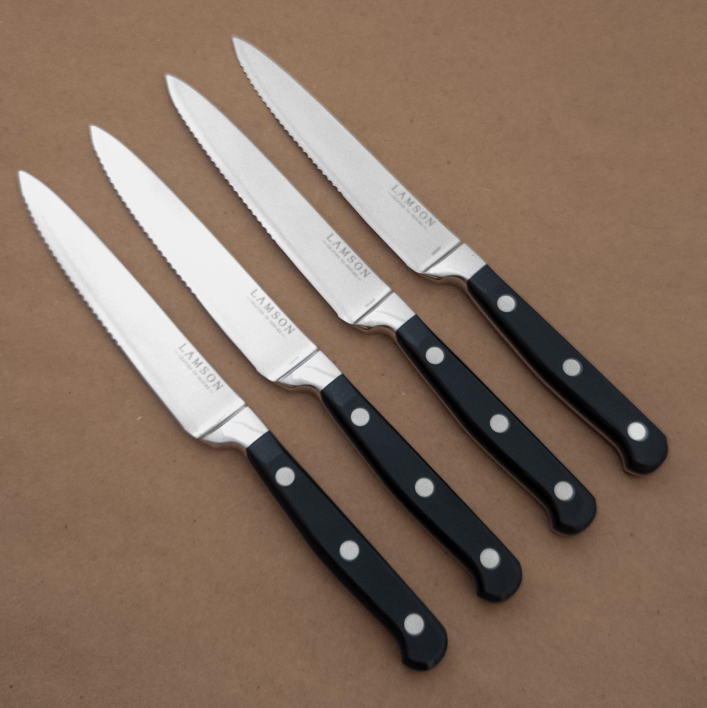 5″ Lamson Premier Forged Serrated Steak Knives, 4-Piece Set