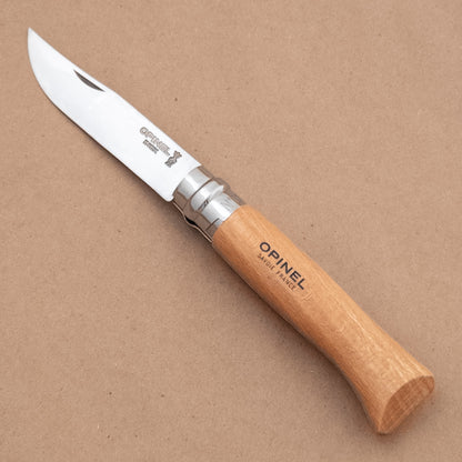 Opinel No.08 Beech Wood Stainless Steel Folding Knife