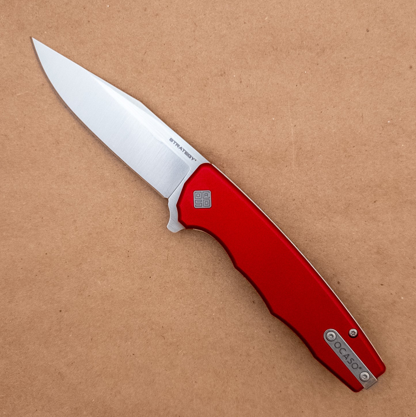 3.5" Ocaso Strategy D2 Red Aluminum Flipper