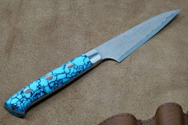 Saji Turquoise Rainbow VG10 Paring Knife 90mm - District Cutlery