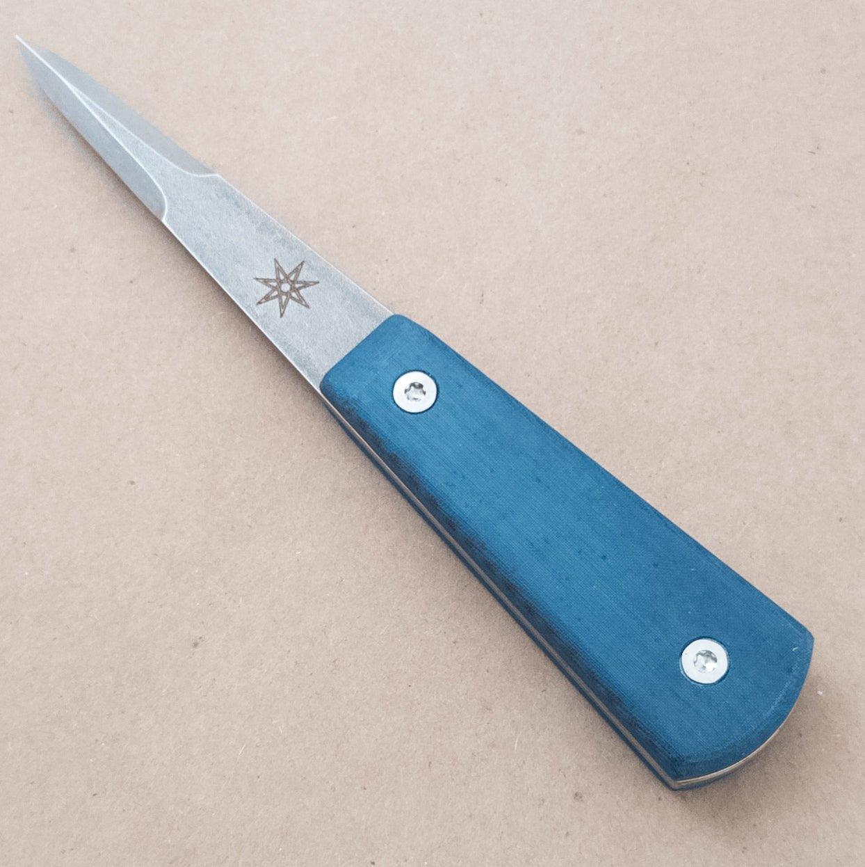 Town Cutler Blue Linen Micarta Oyster Shucker - District Cutlery