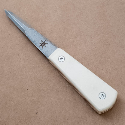 Town Cutler Ivory Paper Micarta Oyster Shucker - District Cutlery