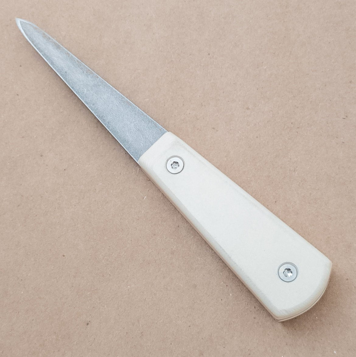 Town Cutler Ivory Paper Micarta Oyster Shucker - District Cutlery